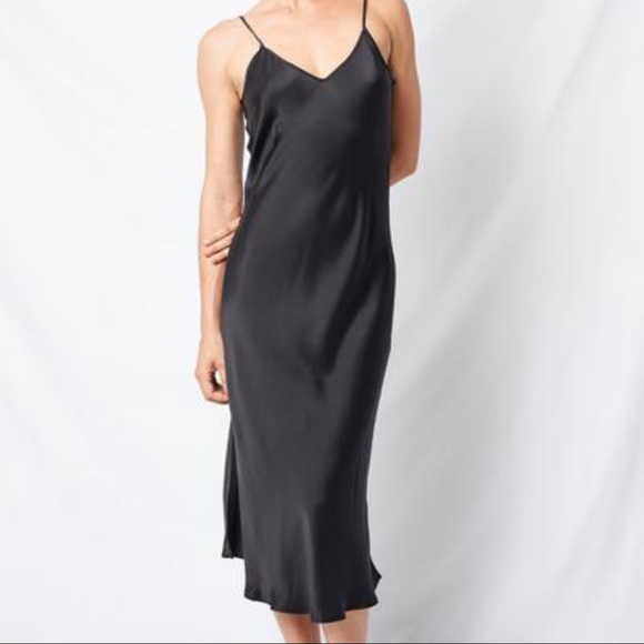 Dresses & Skirts - Vanessa Collezione Slip Dress Gunmetal Grey Midi M